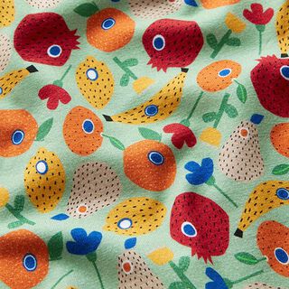 Baumwolljersey buntes Obst | STENZO – pastellgrün/signalrot, 
