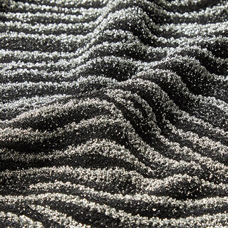 Jersey mit Lurex-Zebramuster – schwarz/silber, 