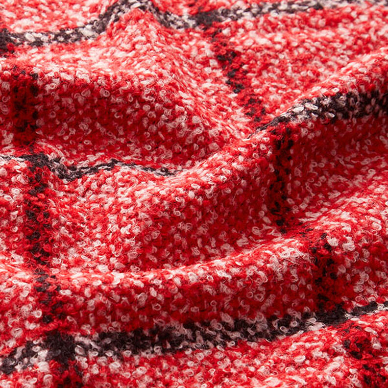 Mantel-Bouclé Karo – rot,  image number 2