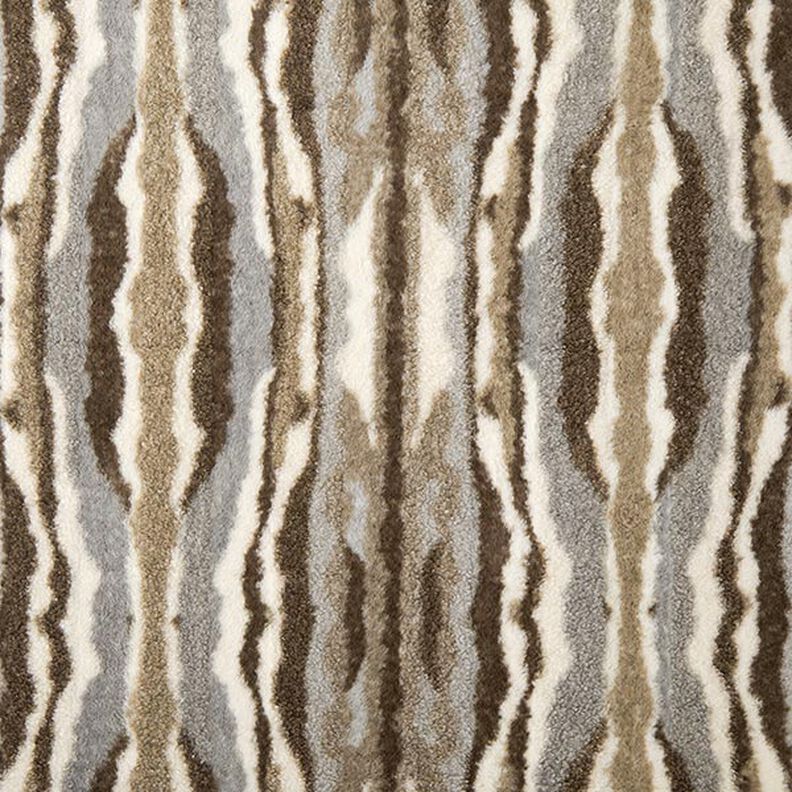 Kunstfell abstrakte Streifen – wollweiss/taupe, image number 1