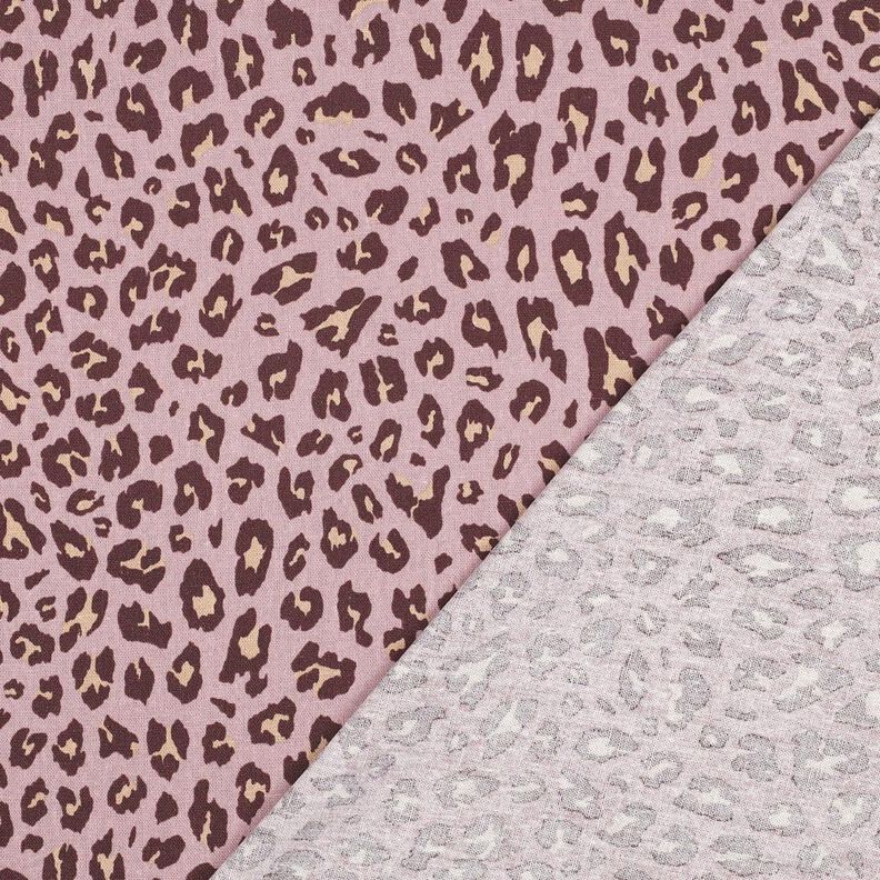 Viskose-Leinen-Mix Leo Print | Poppy Fabrics – hellaltrosa/aubergine,  image number 4