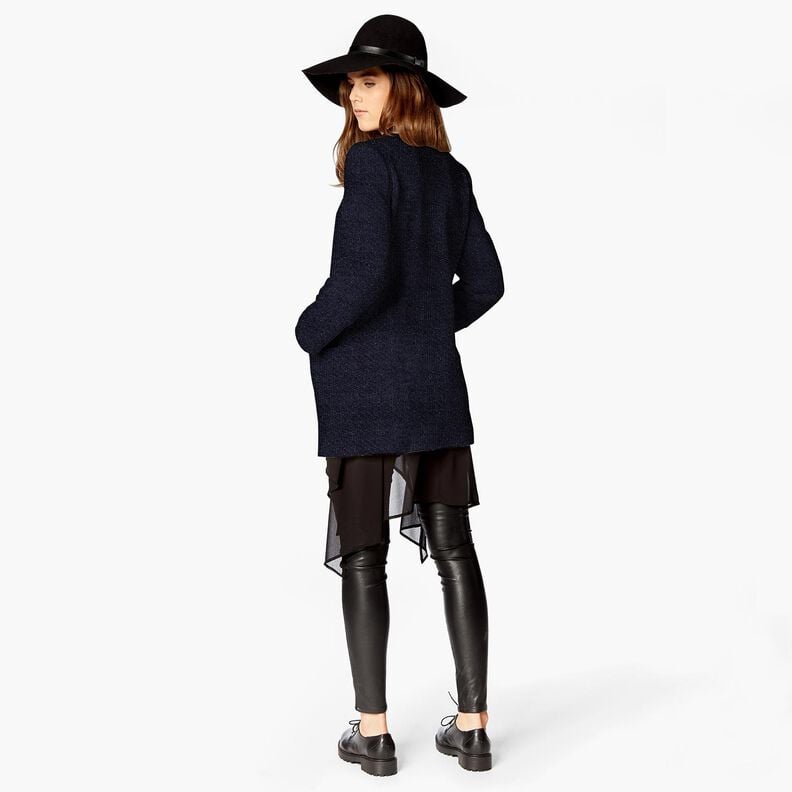 Chenille Strickjacquard Glitzer – schwarzblau/silber metallic,  image number 4