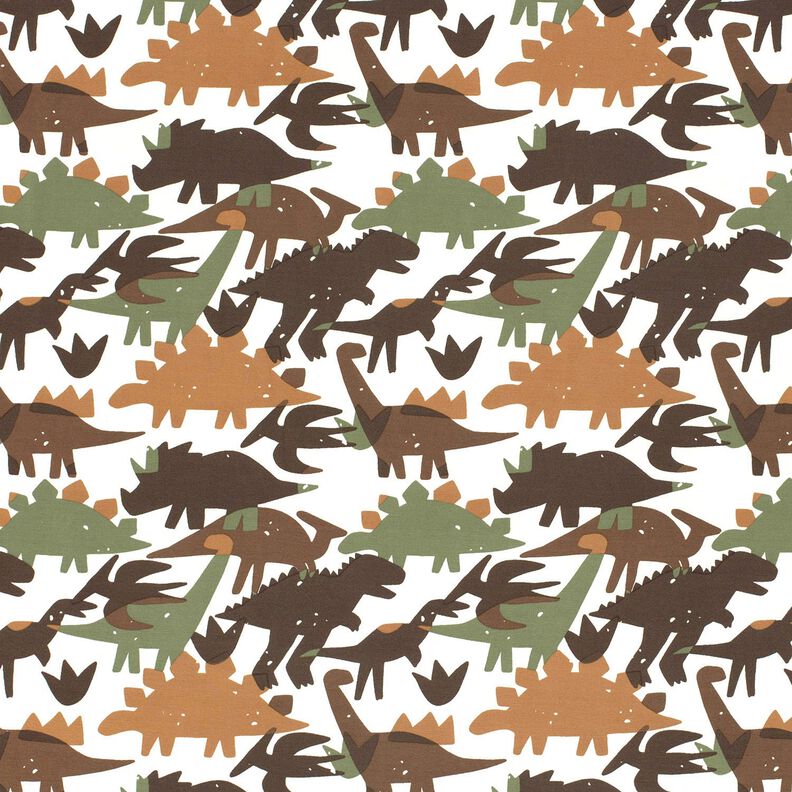 Baumwolljersey Camouflage Dinosaurier – elfenbein/maronenbraun,  image number 1