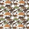 Baumwolljersey Camouflage Dinosaurier – elfenbein/maronenbraun,  thumbnail number 1