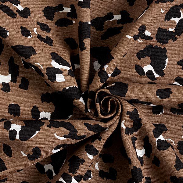 Viskose-Leinen-Mix Leopardenmuster – braun, image number 3