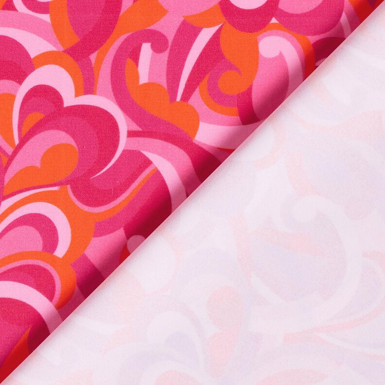 Badeanzugstoff abstrakte Schlingen – intensiv pink/orange | Reststück 90cm,  image number 4