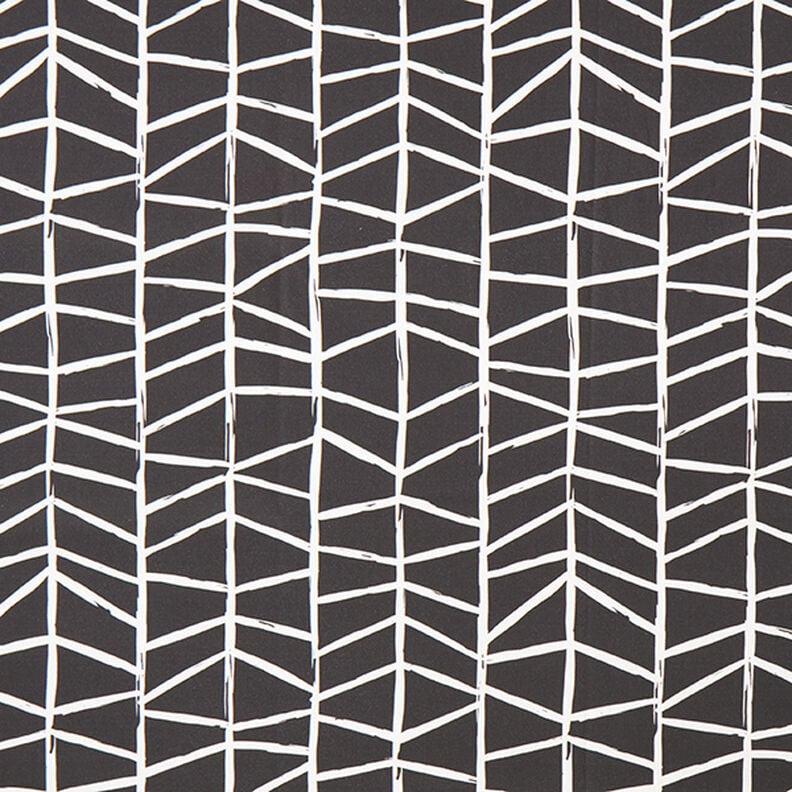 Dekostoff Halbpanama abstrakte Linien – elfenbein/schwarz,  image number 1