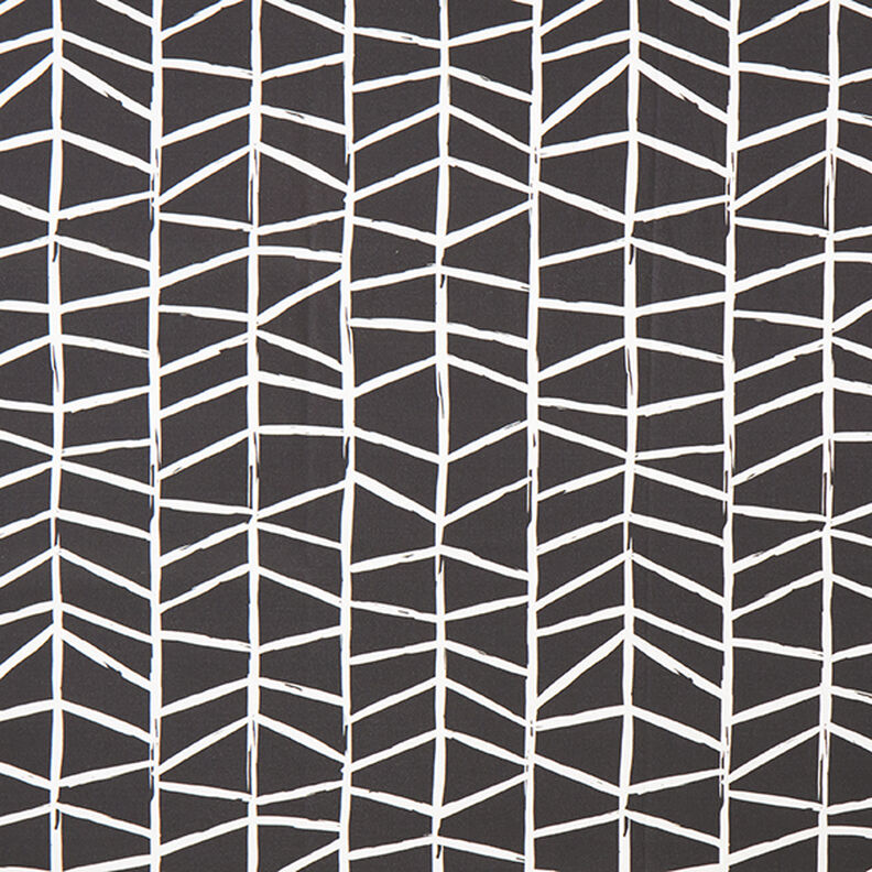 Dekostoff Halbpanama abstrakte Linien – elfenbein/schwarz, image number 1