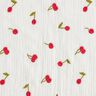 Musselin/ Doppel-Krinkel Gewebe gestickte Kirschen | Poppy Fabrics – weiss/feuerrot,  thumbnail number 1