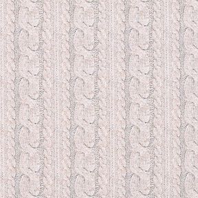 French Terry Sommersweat Zopfmuster Druck – hellbeige, 