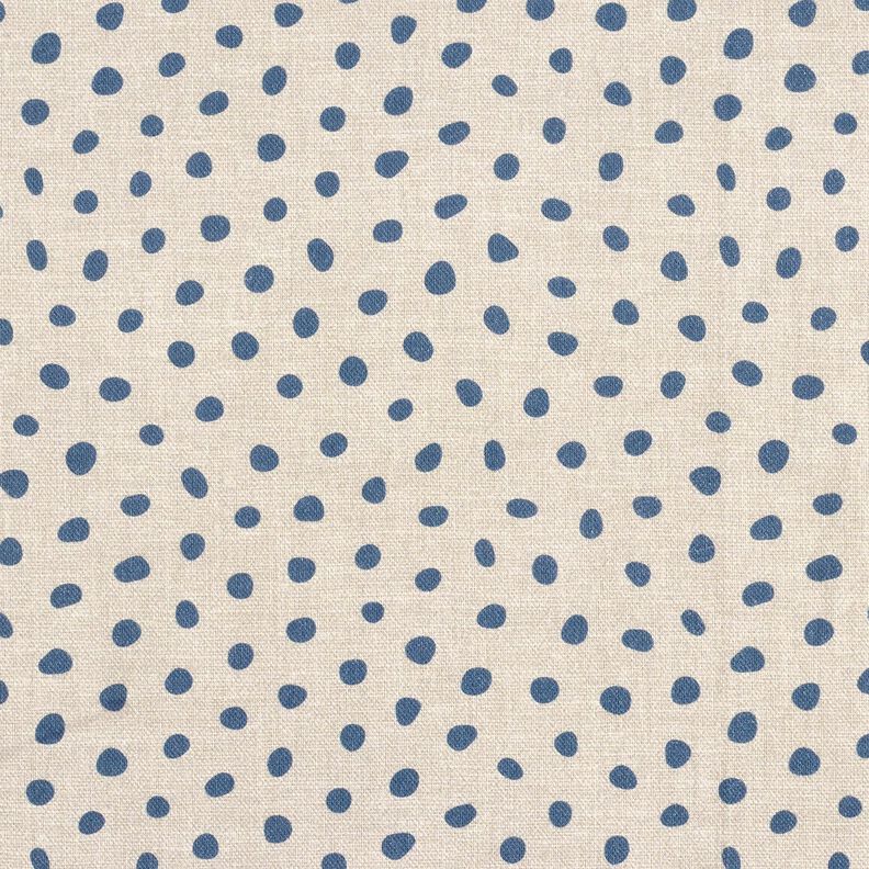 Dekostoff Halbpanama lockere Punkte – blau/cashew, image number 1