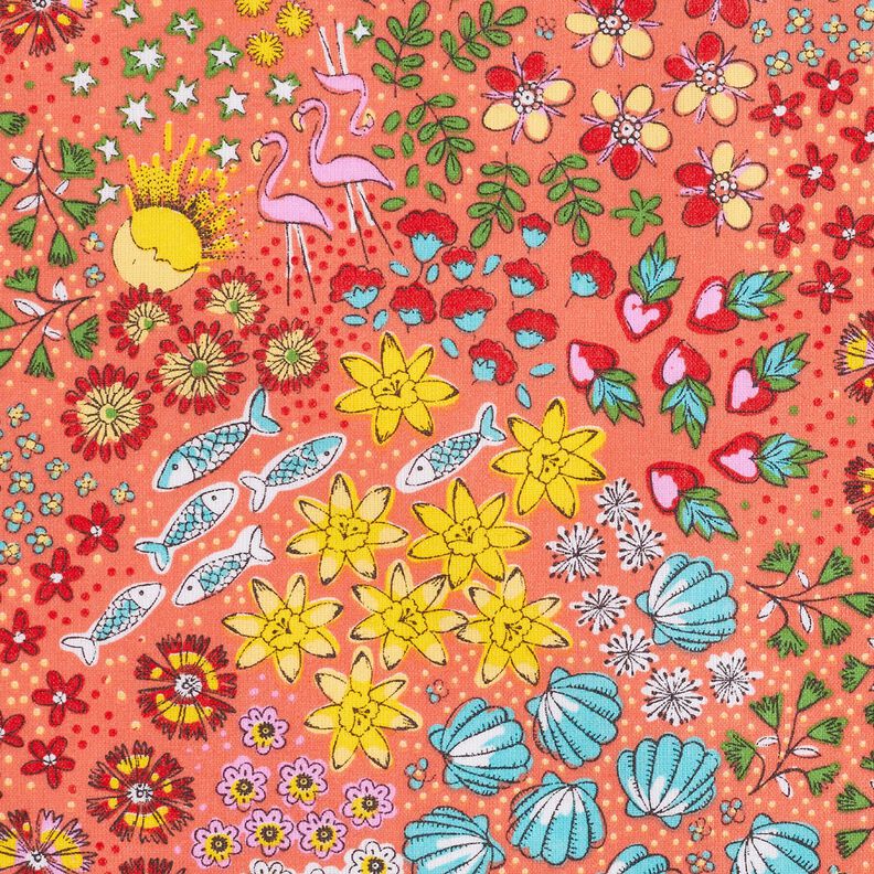 Beschichtete Baumwolle maritimer Mix – koralle, image number 5