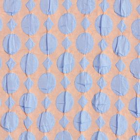 Cloqué Punkte und Rauten – hellblau/apricot, 