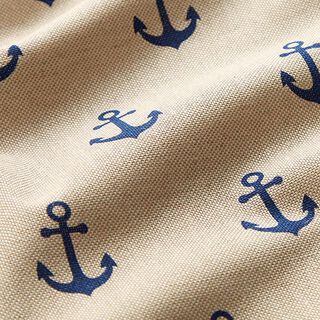 Dekostoff Halbpanama Anker – marineblau/natur, 