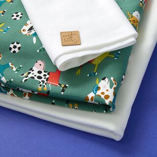 Stoffpaket Jersey Fußball-Tiere – schilf, 