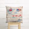 Dekostoff Halbpanama Boote – blau/rot,  thumbnail number 7
