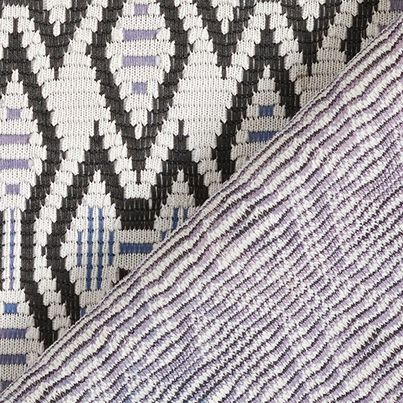 Strickjacquard Rauten – nebelgrau/schwarz, image number 4