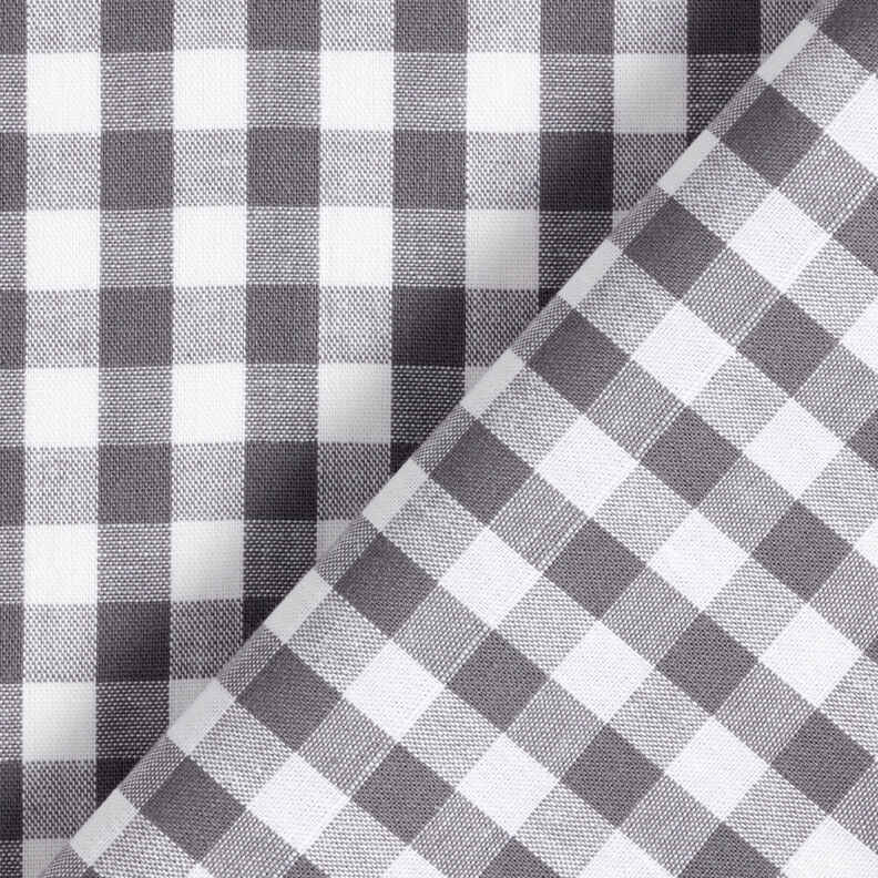 Baumwollstoff Vichykaro 1 cm – perlgrau/weiss,  image number 4
