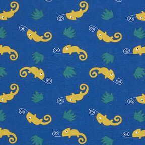 Baumwolljersey Chamäleon – jeansblau/lindgrün, 