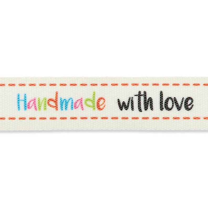 Band Handmade with Love [ 15 mm ] – wollweiss/braun,  image number 1