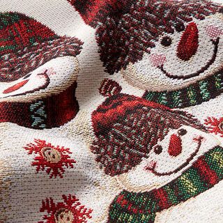 Dekopanel Gobelin Schneemann-Trio – hellbeige, 