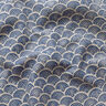 Dekostoff Halbpanama Wellenbögen – natur/indigo | Reststück 60cm,  thumbnail number 2