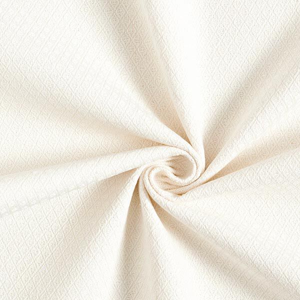 Dekostoff Jacquard kleine Rauten – wollweiss