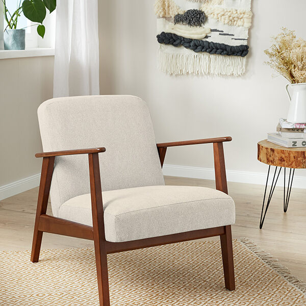 Polsterstoff feiner Bouclé – creme | Reststück 50cm