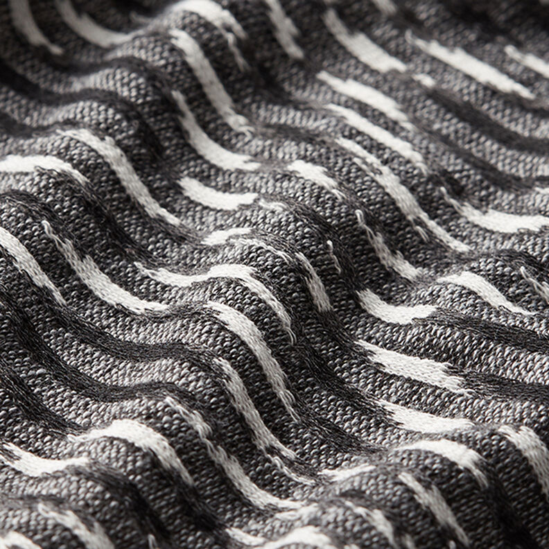Leichter Strickstoff Rauten – schwarz/weiss, image number 2