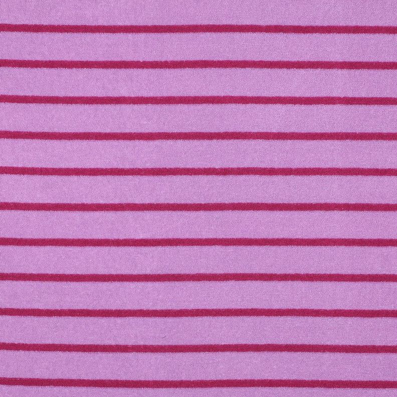 Frotteejersey Streifen | Poppy Fabrics – pastellviolett/purpur,  image number 1