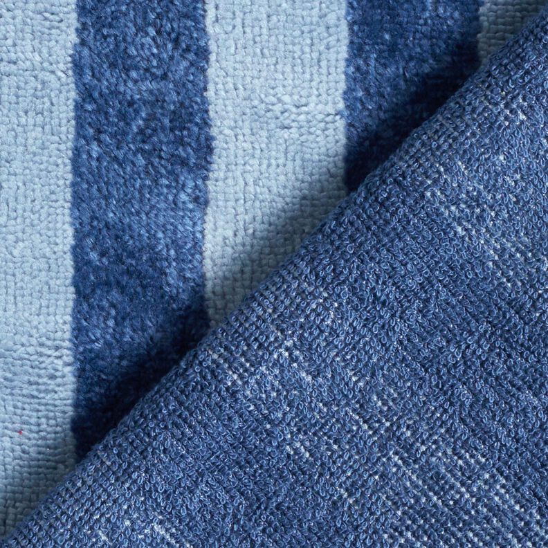 Frotteestoff Bambus Blockstreifen – hellblau/marineblau, image number 5