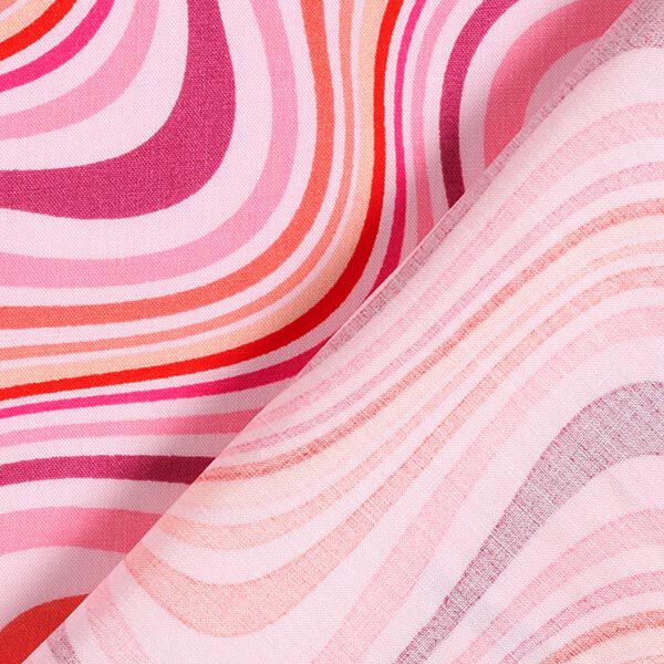Feines Viskosegewebe Wellen – rosé | Reststück 100cm