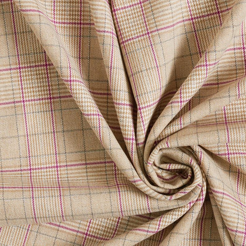 Viskose-Mix Glencheck mit Lurex – mandel/traube,  image number 3