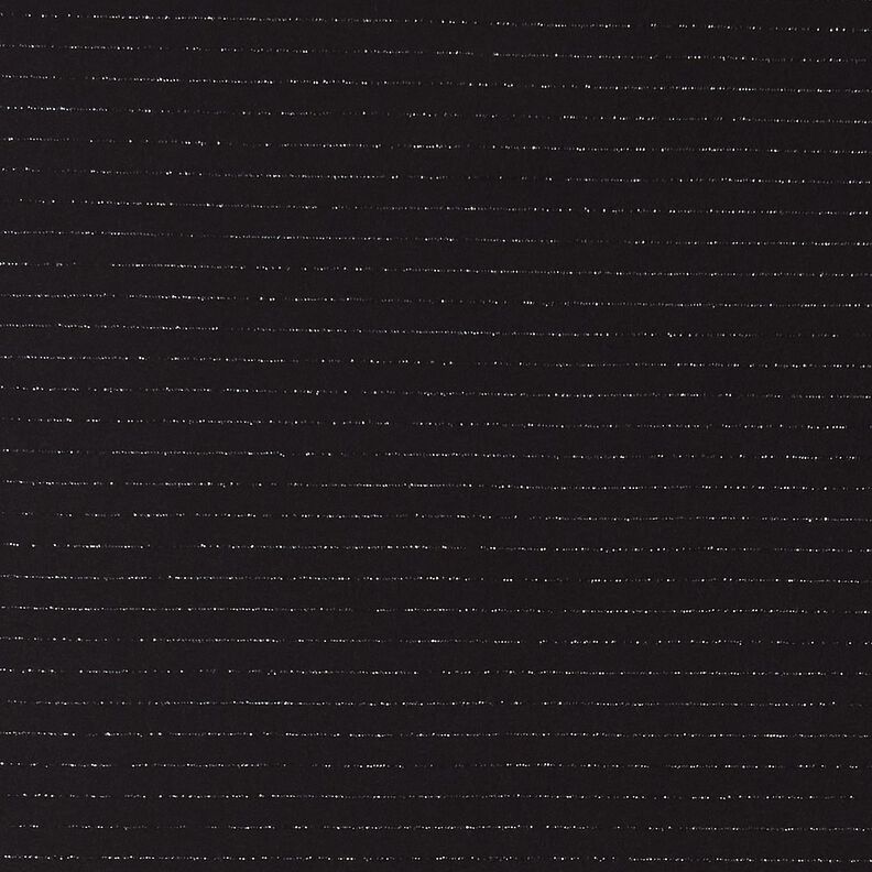 Hosenstoff Stretch Glitzer-Nadelstreifen – schwarz/silber metallic, image number 1