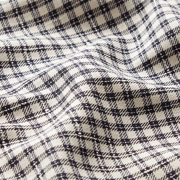 Hemdenstoff Leinen-Mix Karo – natur/schwarz, image number 2