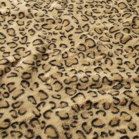 Superweiches Kunstfell Leoprint – altgold/schwarz, 