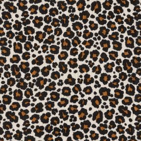 Musselin/ Doppel-Krinkel Gewebe Leo Print – helltaupe/schwarz, 
