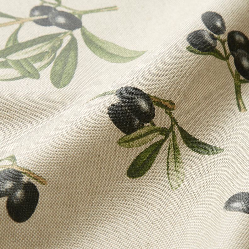 Beschichtete Baumwolle Olivenzweige – natur/pinie,  image number 3
