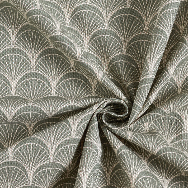 Dekostoff Halbpanama elegante Bögenfächer – natur/schilf,  image number 3