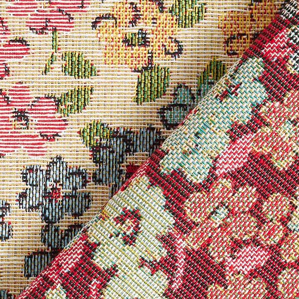Dekostoff Gobelin Blumenpracht – hellbeige/rot,  image number 4