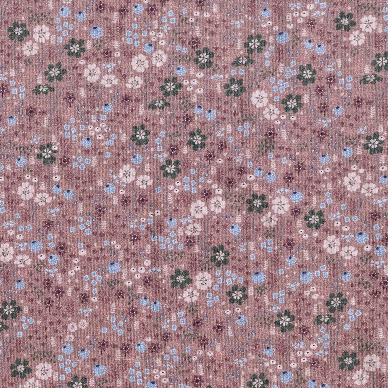 Baumwolljersey Waldblumenwiese Digitaldruck – dunkelaltrosa,  image number 1