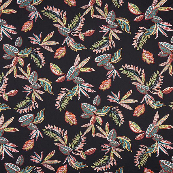 Jersey ornamentales Blättermuster – schwarz, image number 1