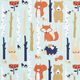 Dekostoff Halbpanama Waldtiere – mint,  thumbnail number 1