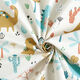 Baumwollpopeline glückliche Dinos – creme/aquablau,  thumbnail number 3