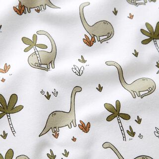 Baumwollflanell Dinos – wollweiss, 