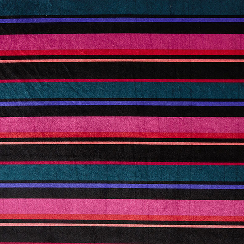 Stretch Samt Blockstreifen – schwarz,  image number 1