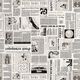 Dekostoff Halbpanama Retro-Zeitung – weiss/schwarz,  thumbnail number 1