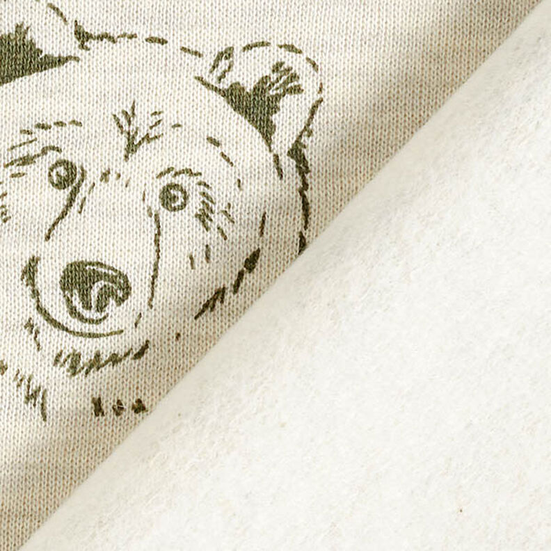 Sweatshirt angeraut Bär – hellbeige/oliv,  image number 4