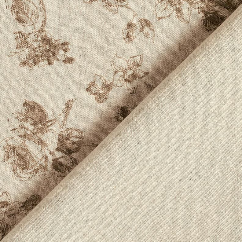 Baumwollstoff antike Rosen – helltaupe/düne, image number 4