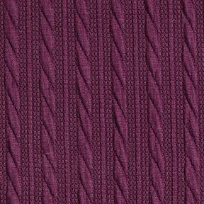 Strick Cloqué Zopfmuster – merlot, 